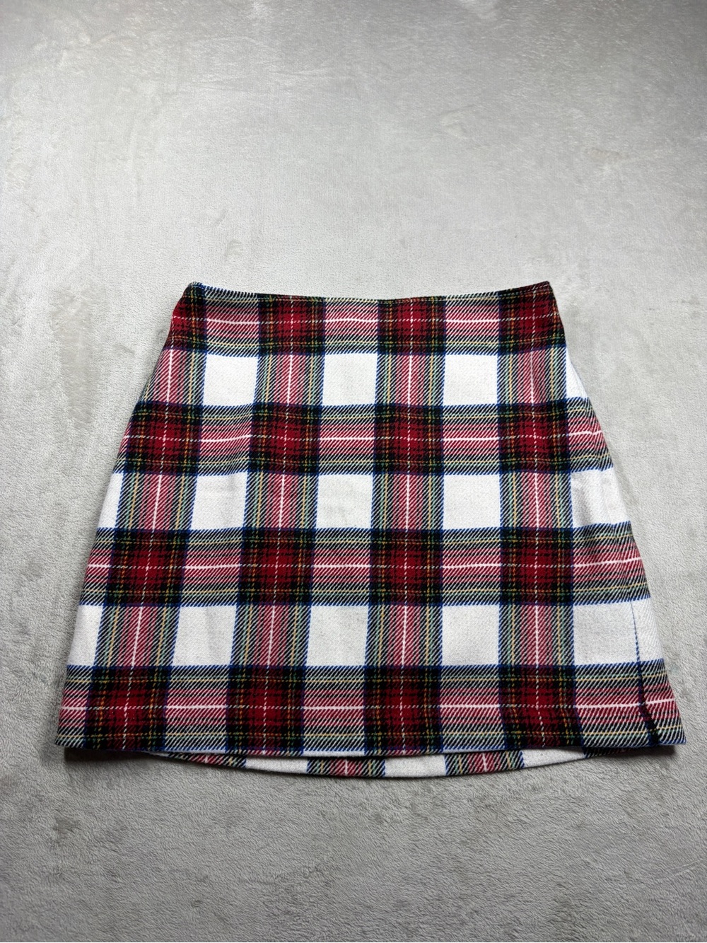 NWT Abercrombie & Fitch Wool Blend Plaid A line Academia Holiday Mini Skirt S - Picture 2 of 16